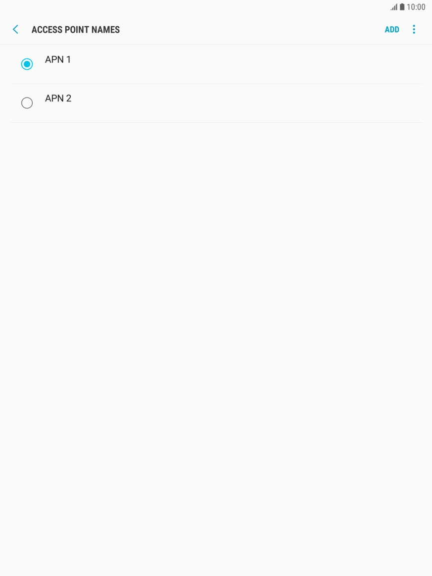 Press the field next to the data connection to activate it.