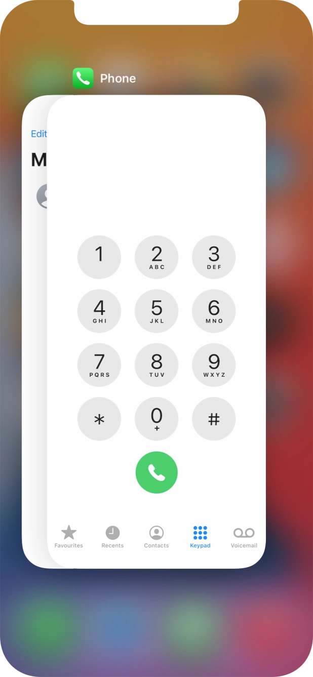 Slide upwards on the required application to end it. Slide upwards on the required application to end it.