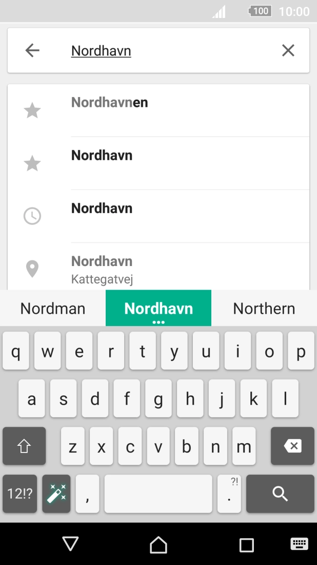 Press the required destination.