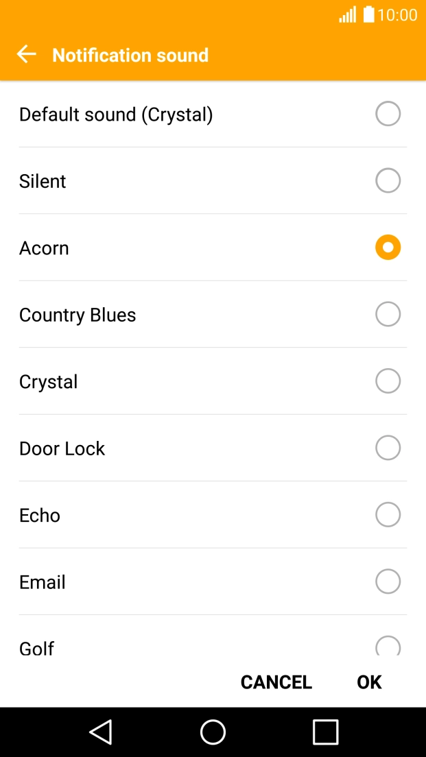 Once you've found a message tone you like, press OK.