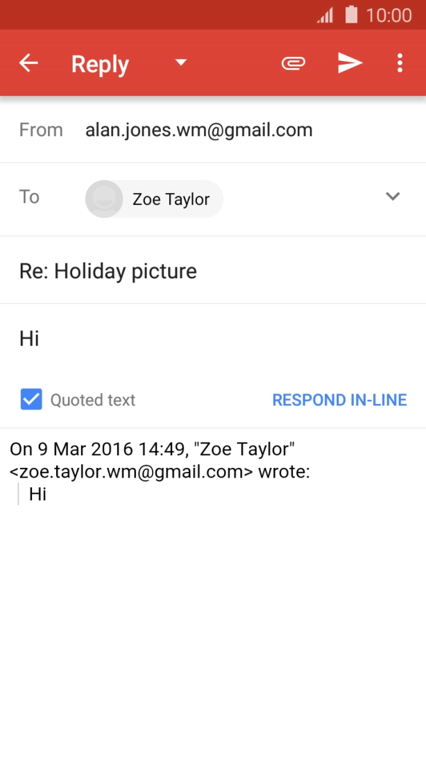 Press the send icon.