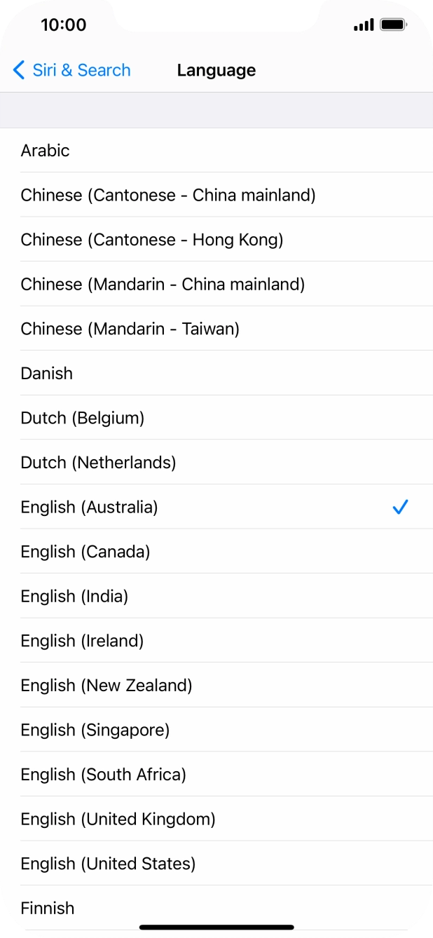 Press the required language. Press the required language.