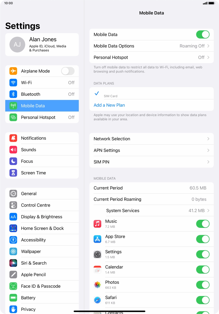 The total data usage is displayed next to Current Period.
