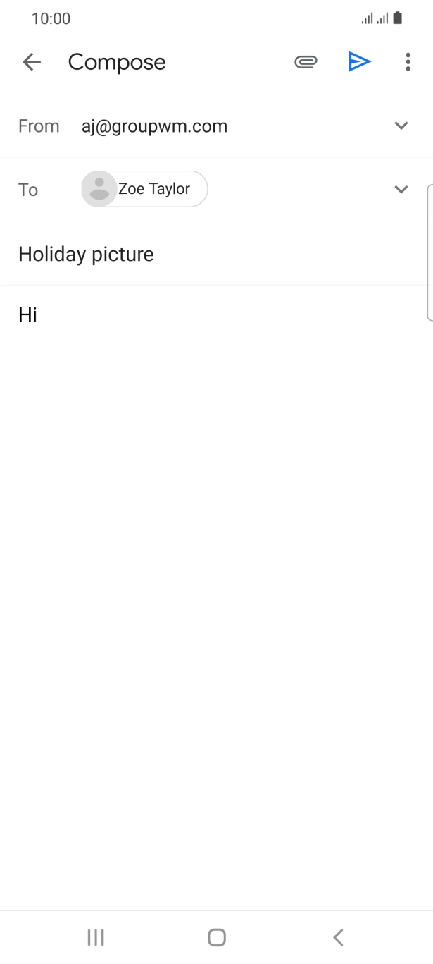 Press the attachment icon. Press the attachment icon.