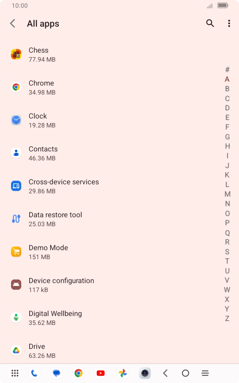 Press the required app.