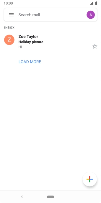 Press the email account icon. Press the email account icon.