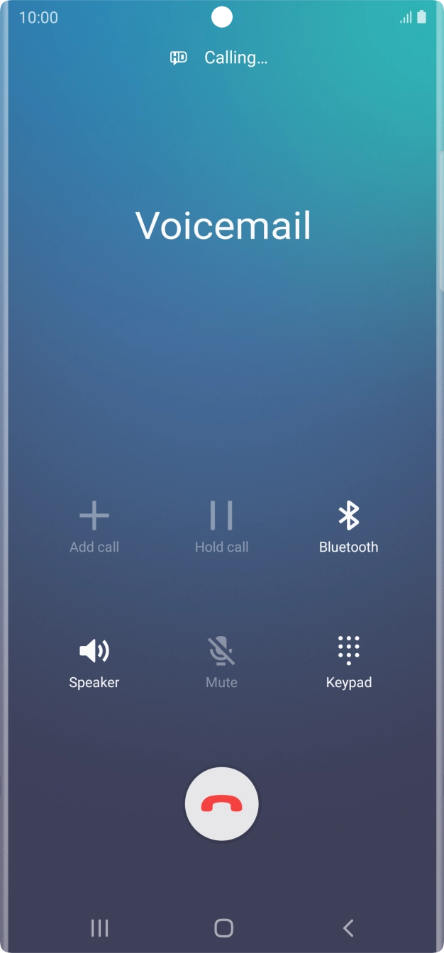 Press the end call icon. Press the end call icon.