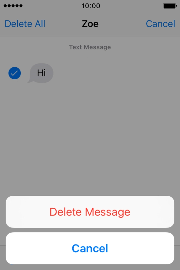 Press Delete Message.