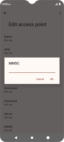 Key in http://mmsc.telstra.com:8002 and press OK. Key in http://mmsc.telstra.com:8002 and press OK.