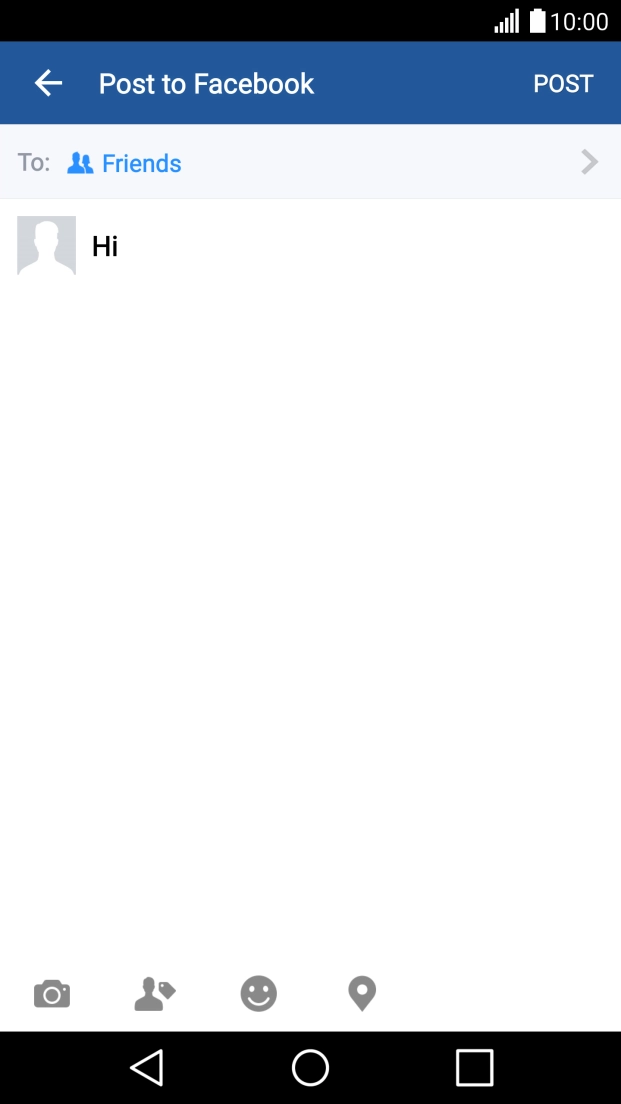 Write the required text and press POST.