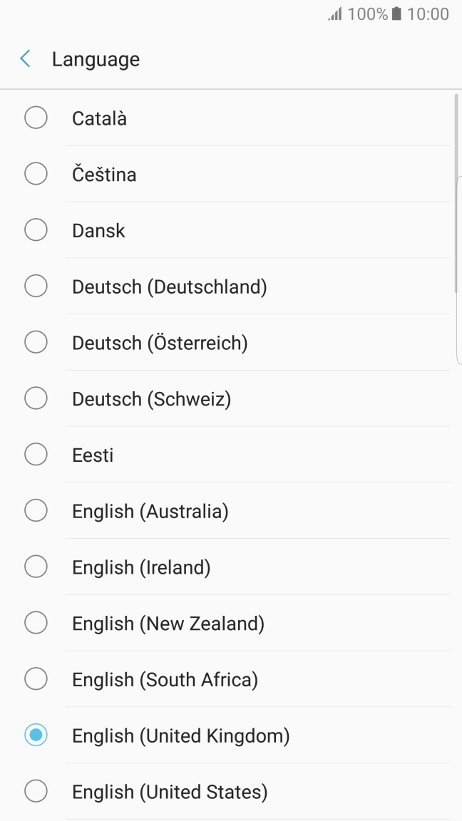 Press the required language.