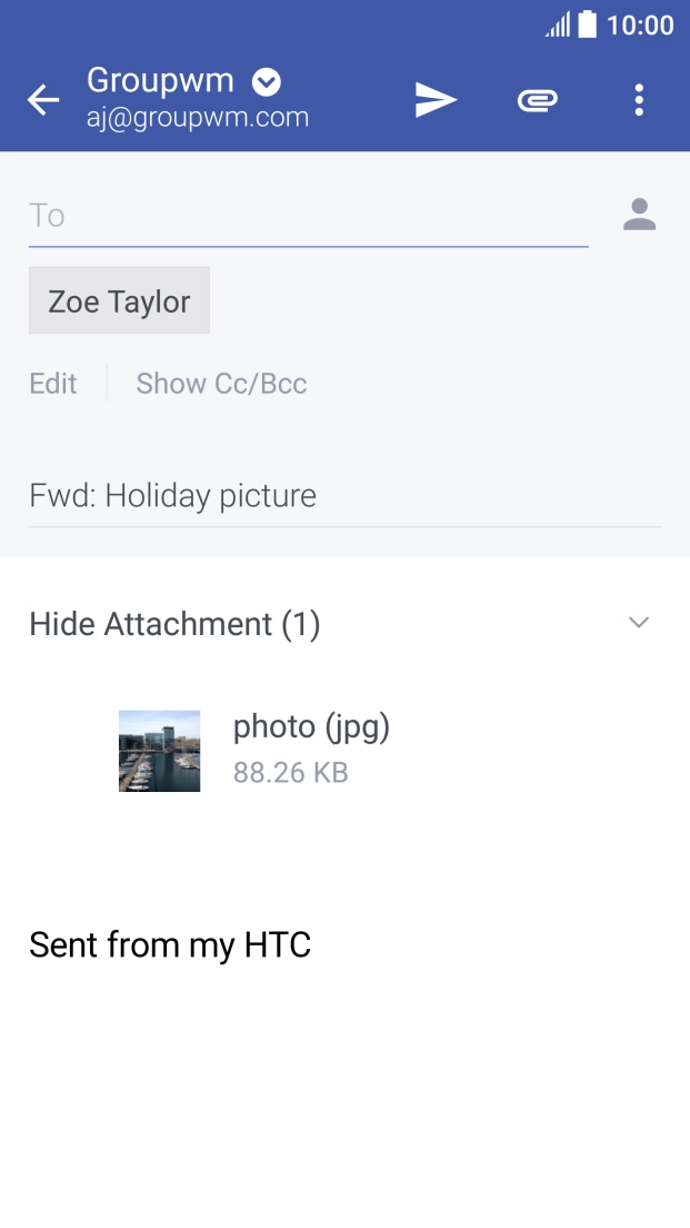 Press the send icon.