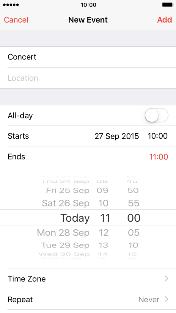 Key in further information, if required, and press Add.