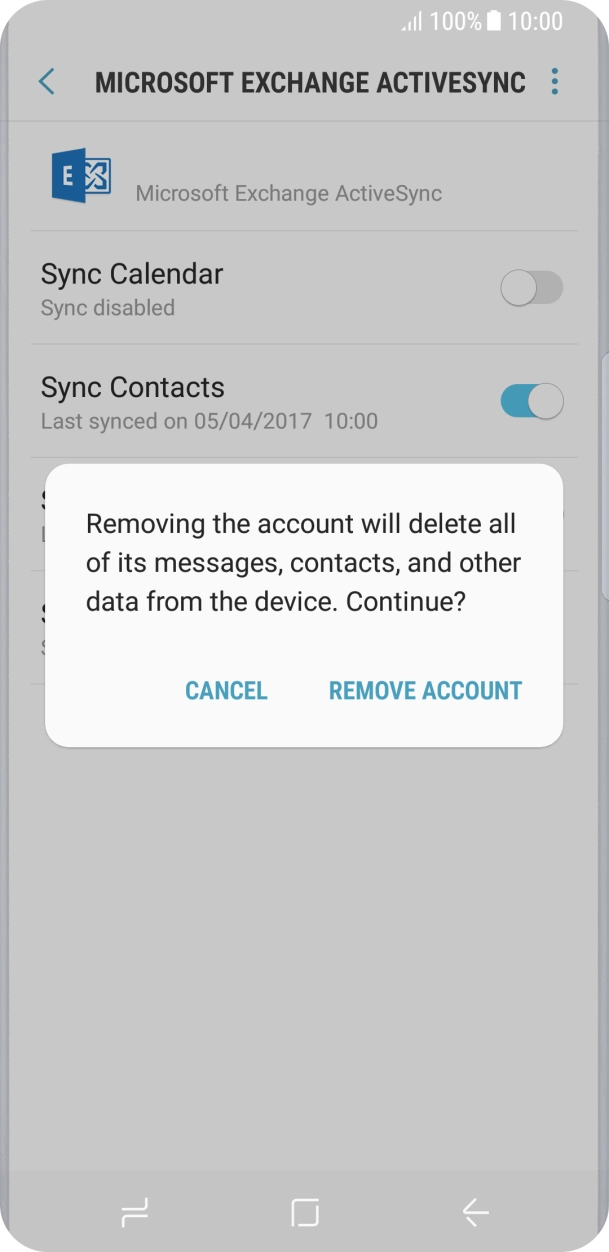 Press REMOVE ACCOUNT.