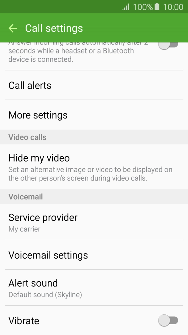 Press Voicemail settings.