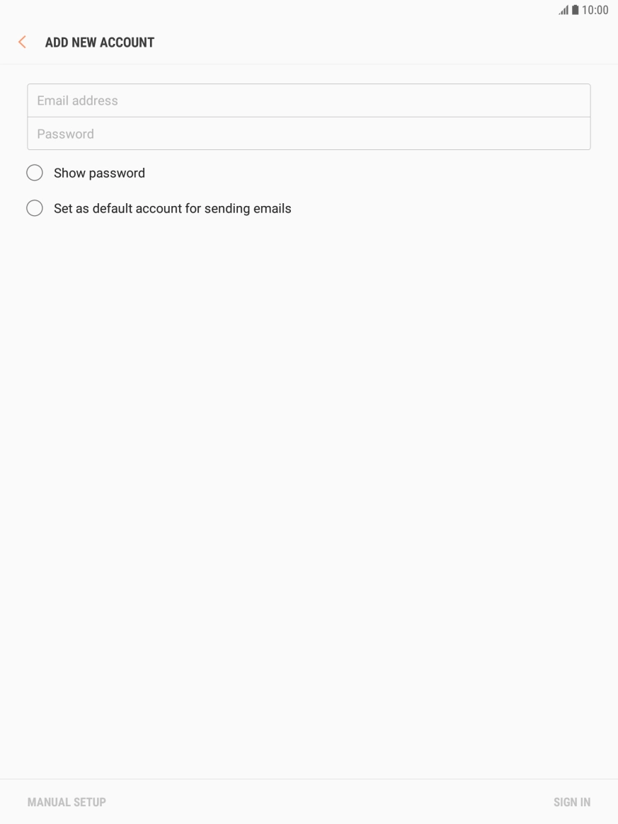 Press Email address and key in your email address.