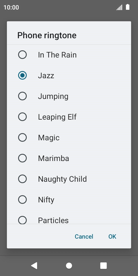 Press the different ring tones to hear them.