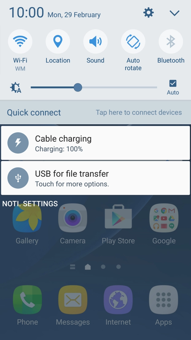 Press the settings icon.