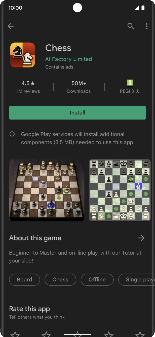 Press Install and follow the instructions on the screen to install the app.