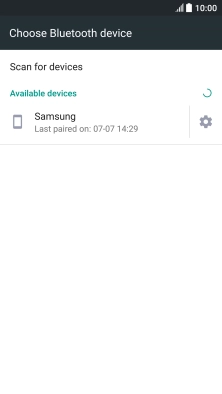 Press the required Bluetooth device and wait while the file is transferred.