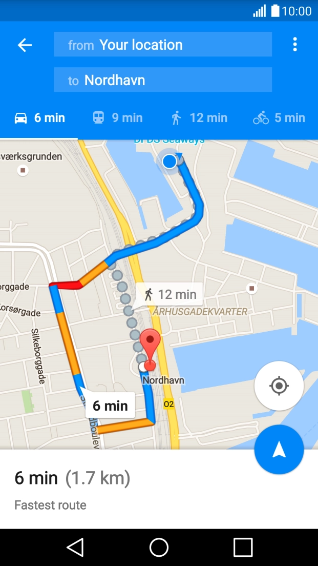 Press the required mode of transportation.