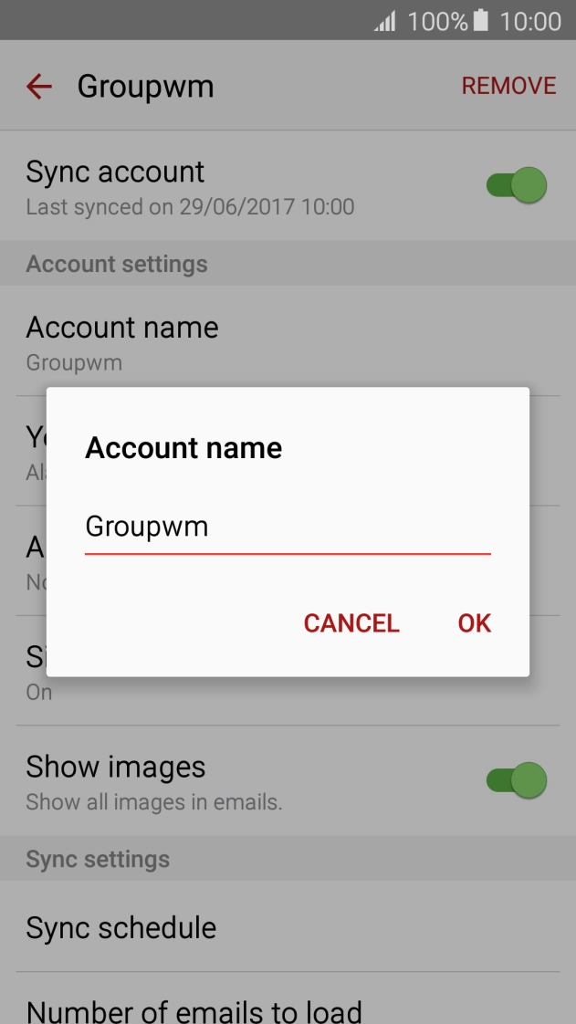 Key in the required name and press OK.