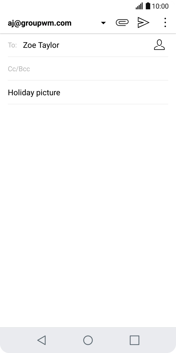 Press the text input field and write the text for your email.