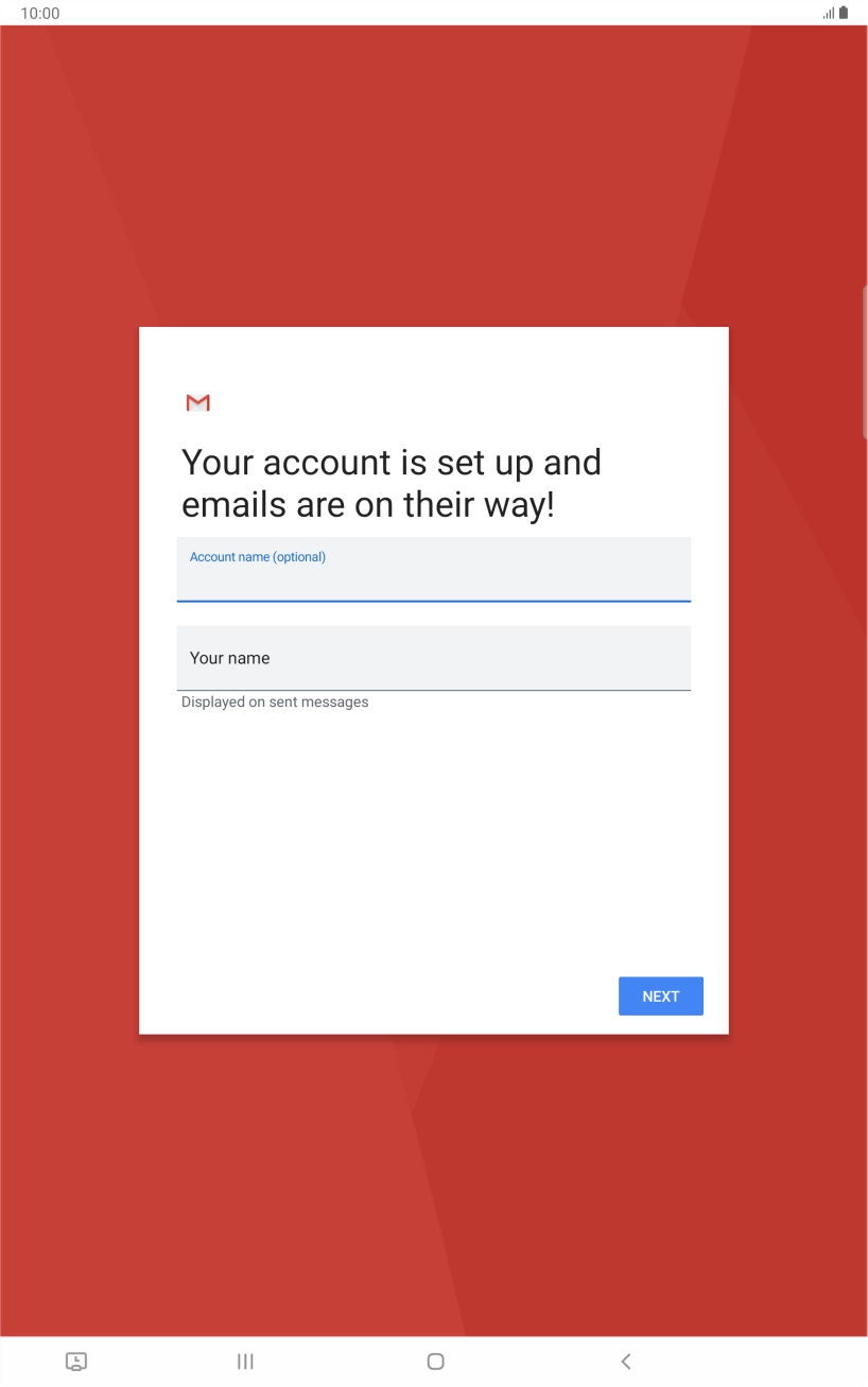 Press Your name and key in the required sender name.