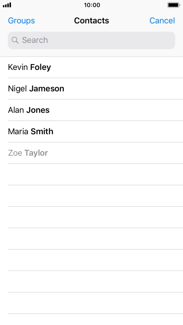 Press the required contact.