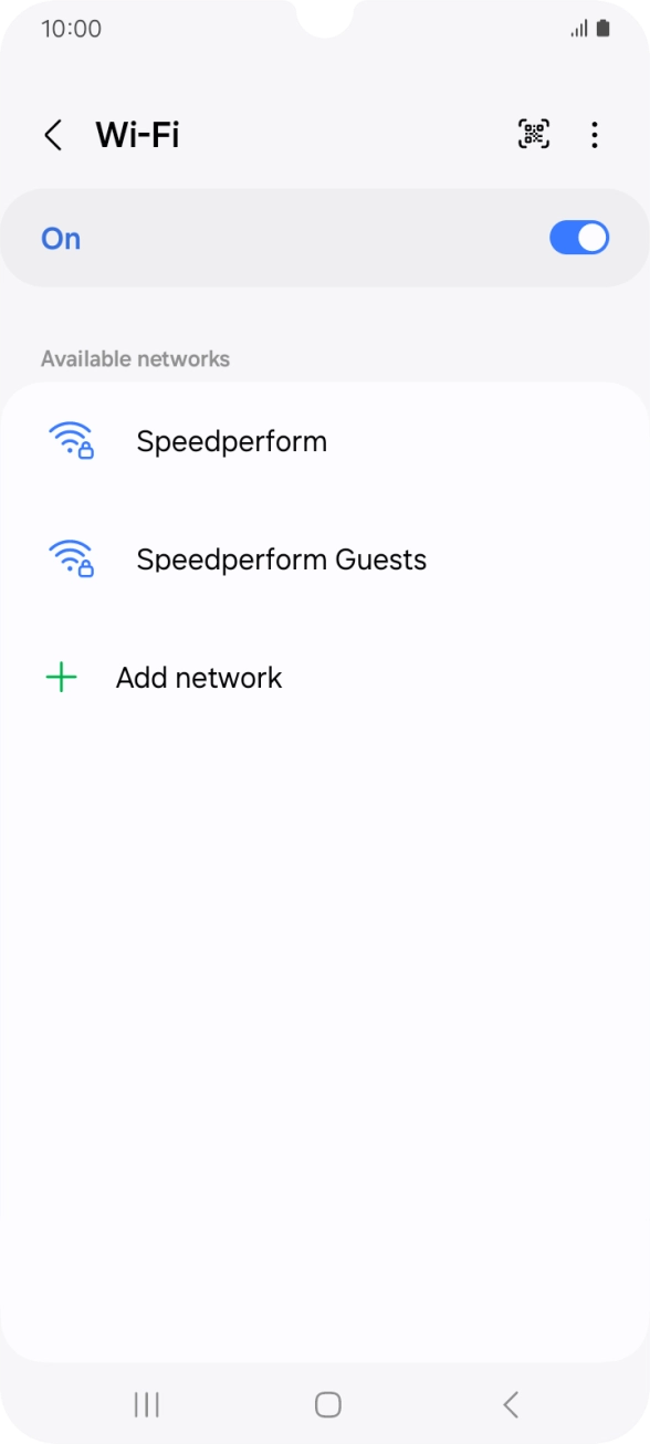 Press the required Wi-Fi network.