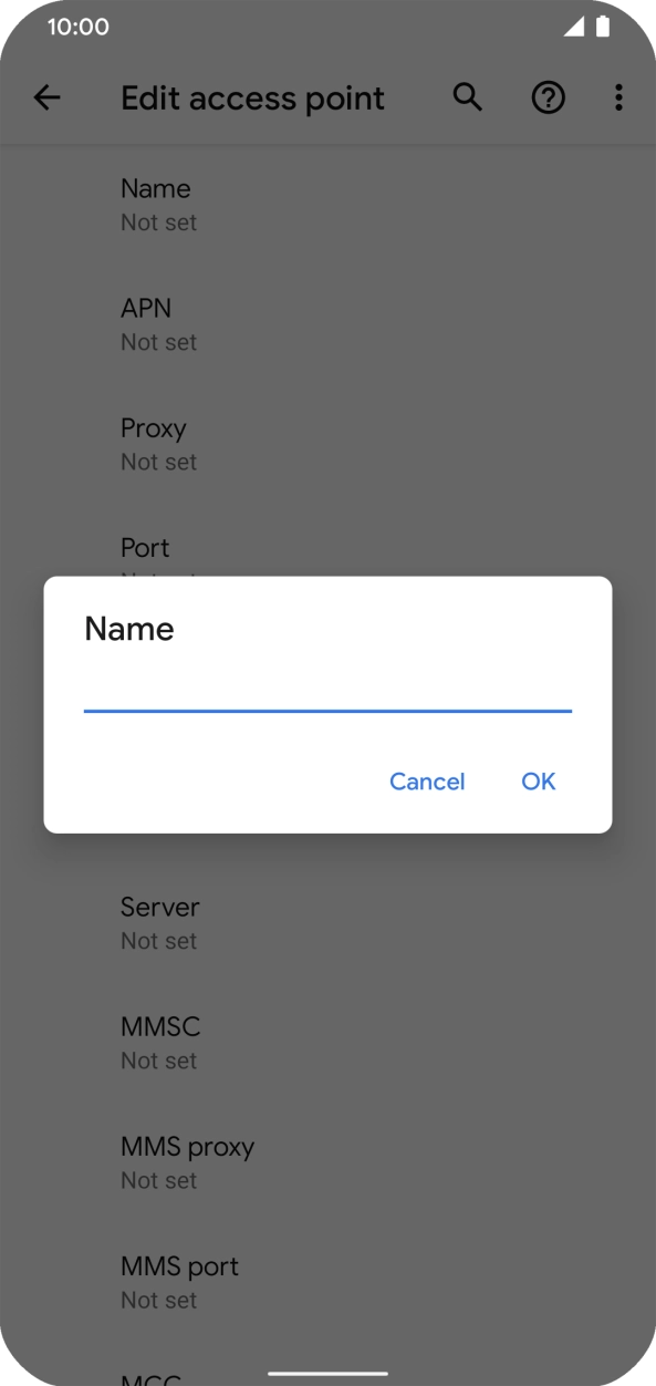 Key in Telstra Internet and press OK.