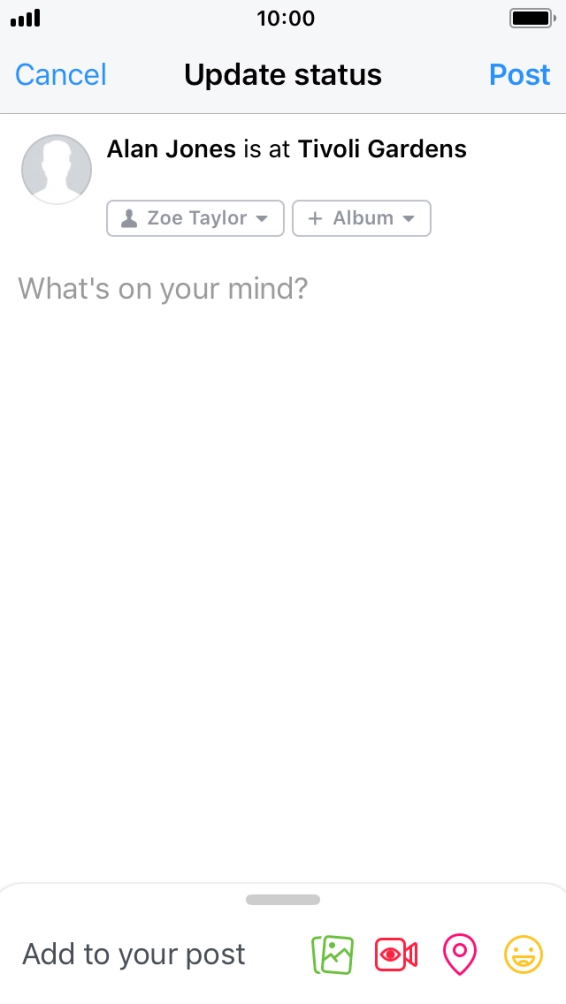 Press the text input field.