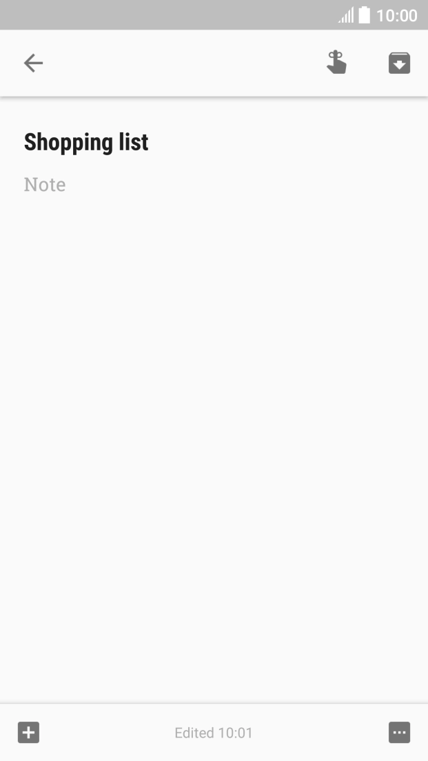 Press arrow left to save the note.