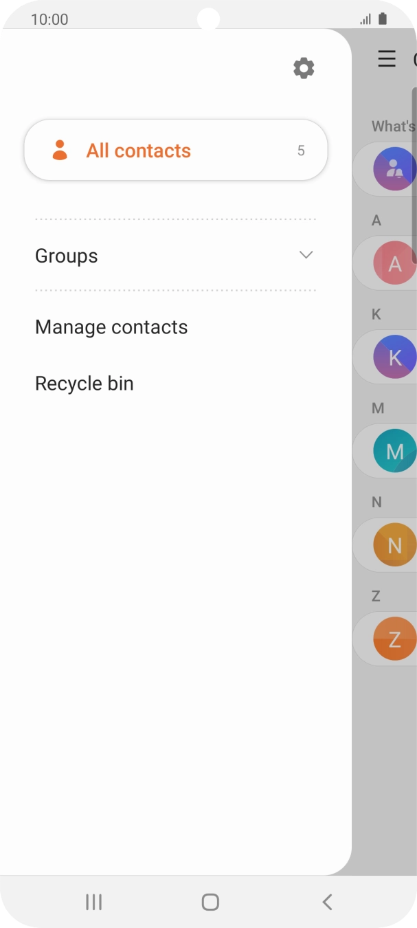 Press Manage contacts.