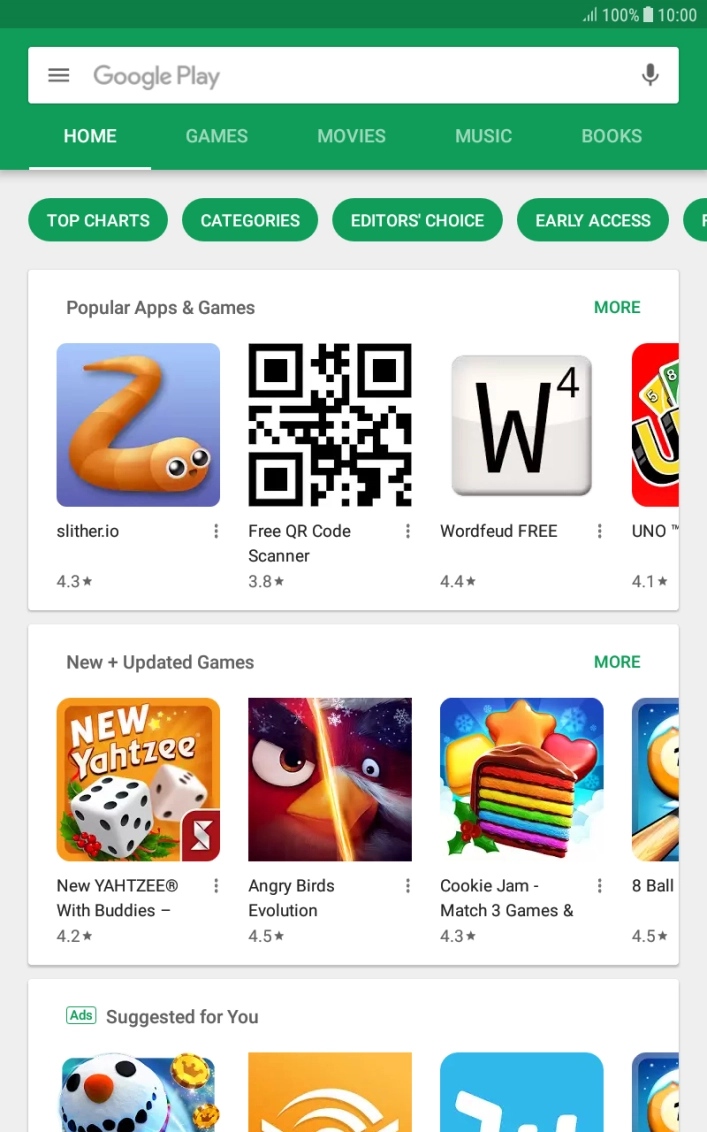 Slide your finger right starting from the left side of the screen.