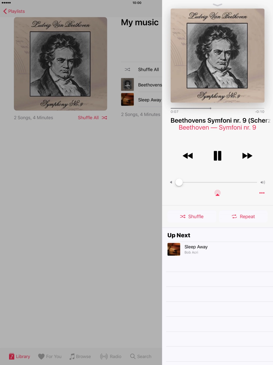 Press arrow right to go to the next audio file.