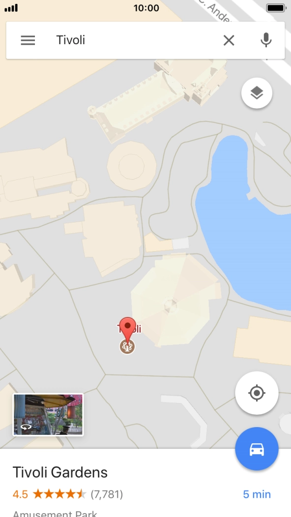 Press the destination at the bottom of the screen.