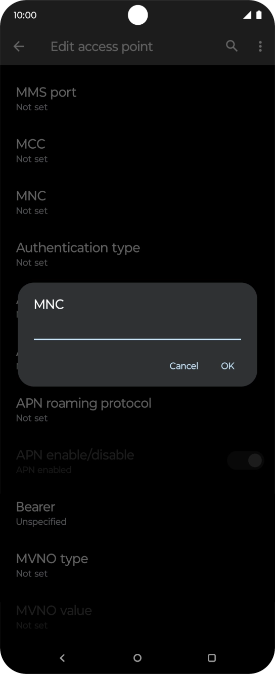 Key in 01 and press OK.