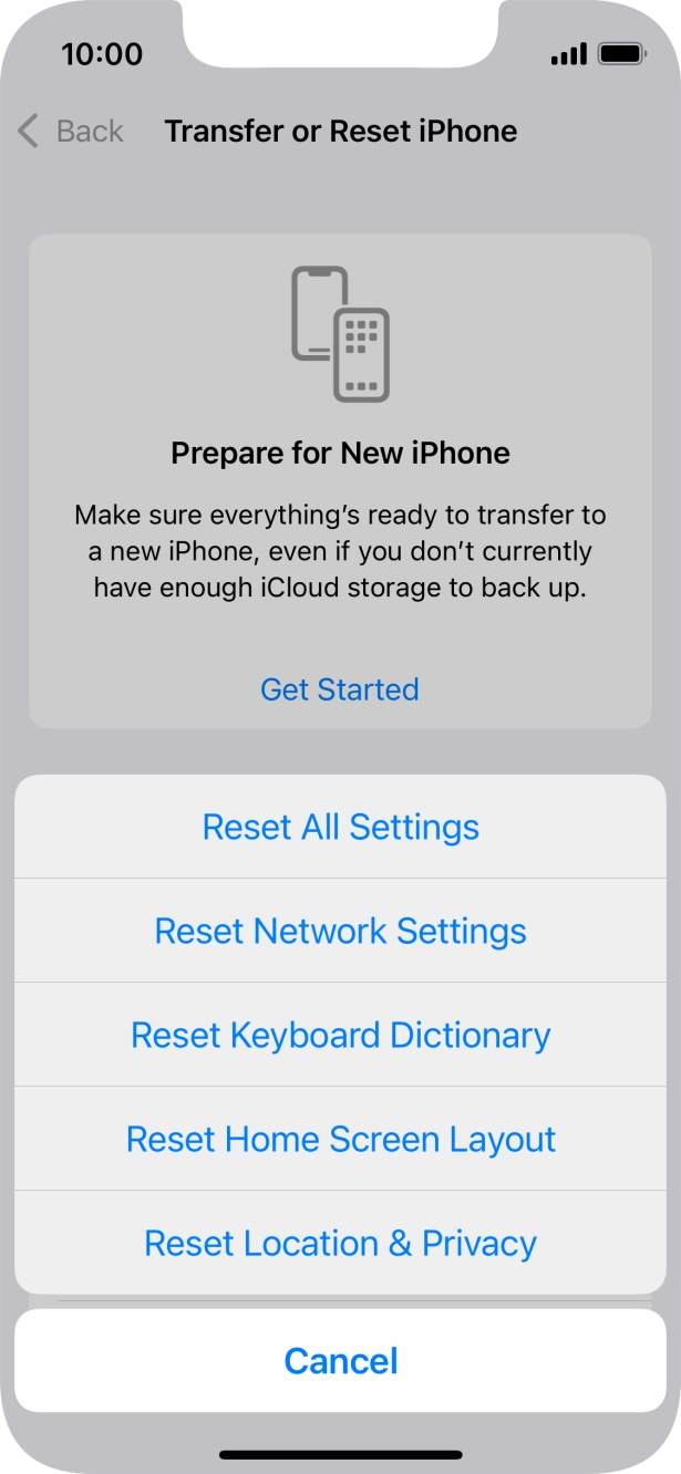 Press Reset All Settings.