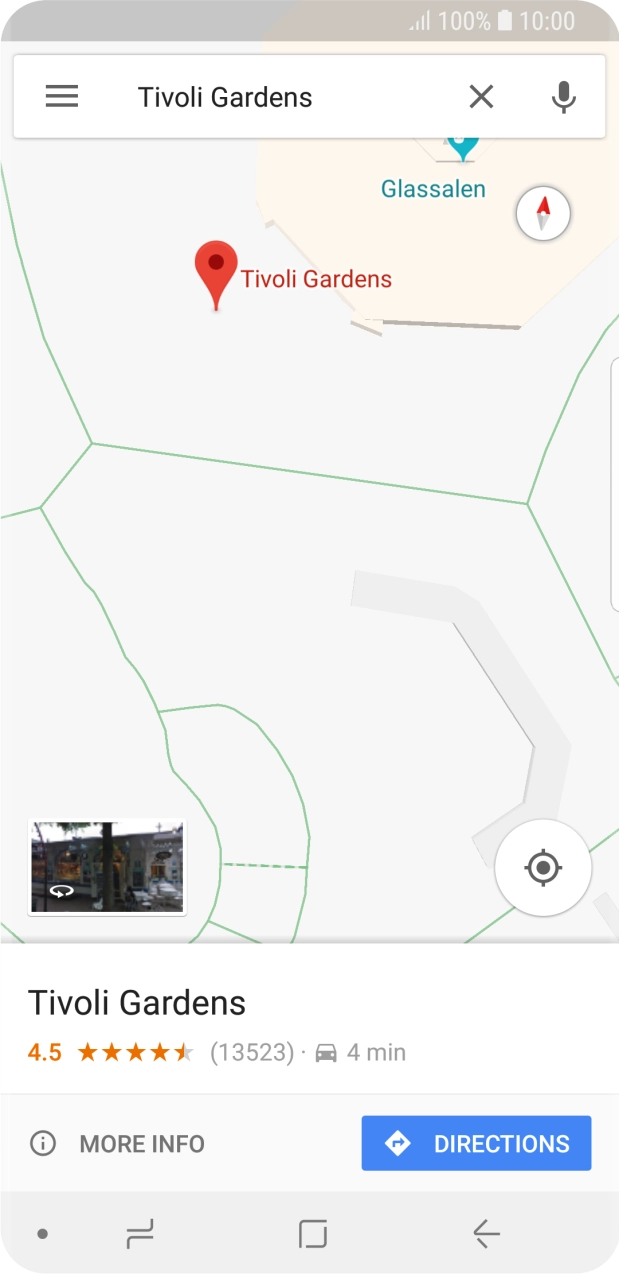 Press the destination at the bottom of the screen.