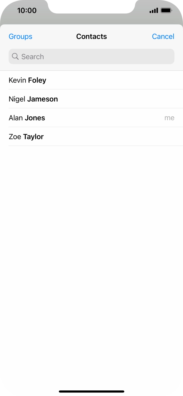 Press the required contact. Press the required contact.