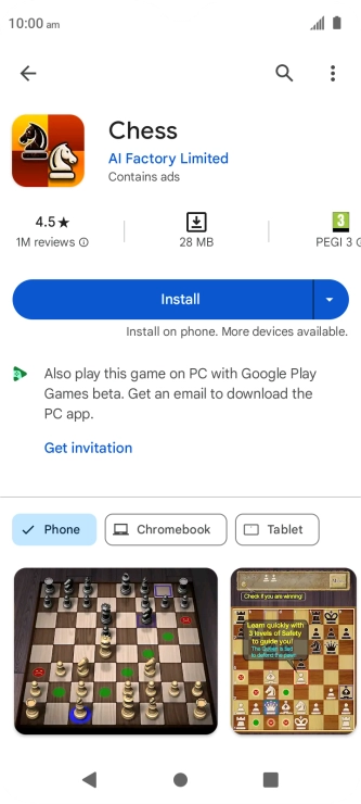 Press Install and follow the instructions on the screen to install the app. Press Install and follow the instructions on the screen to install the app.