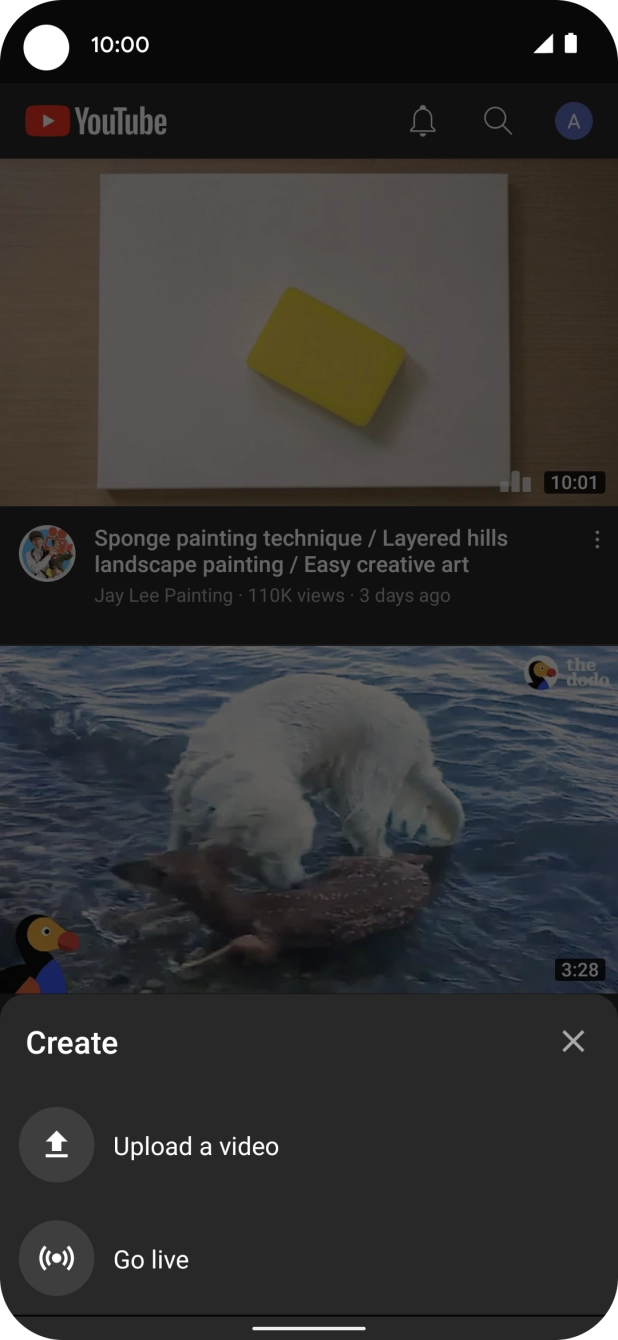 Press Upload a video.