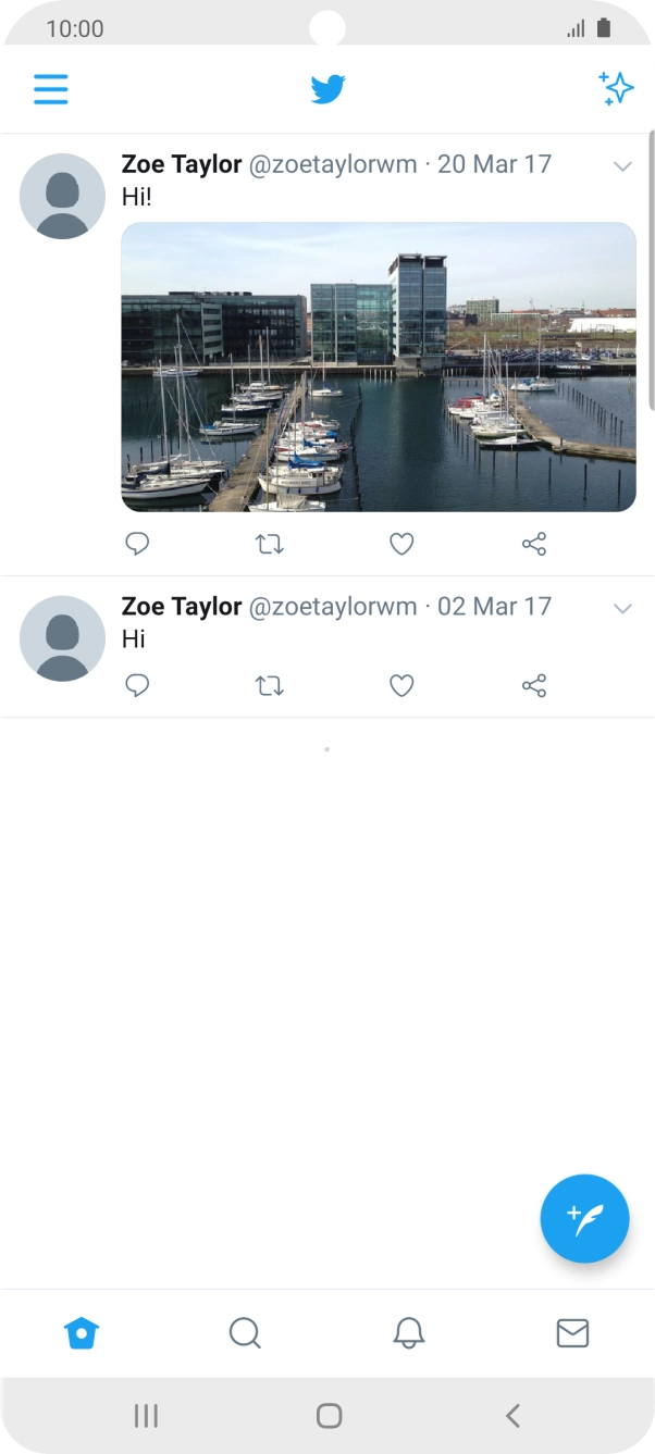 Press the new tweet icon.