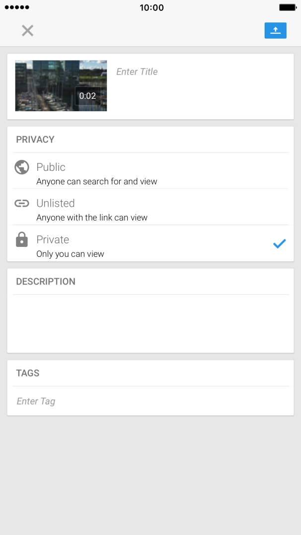 Follow the instructions on the screen to key in the required information and press the upload icon.