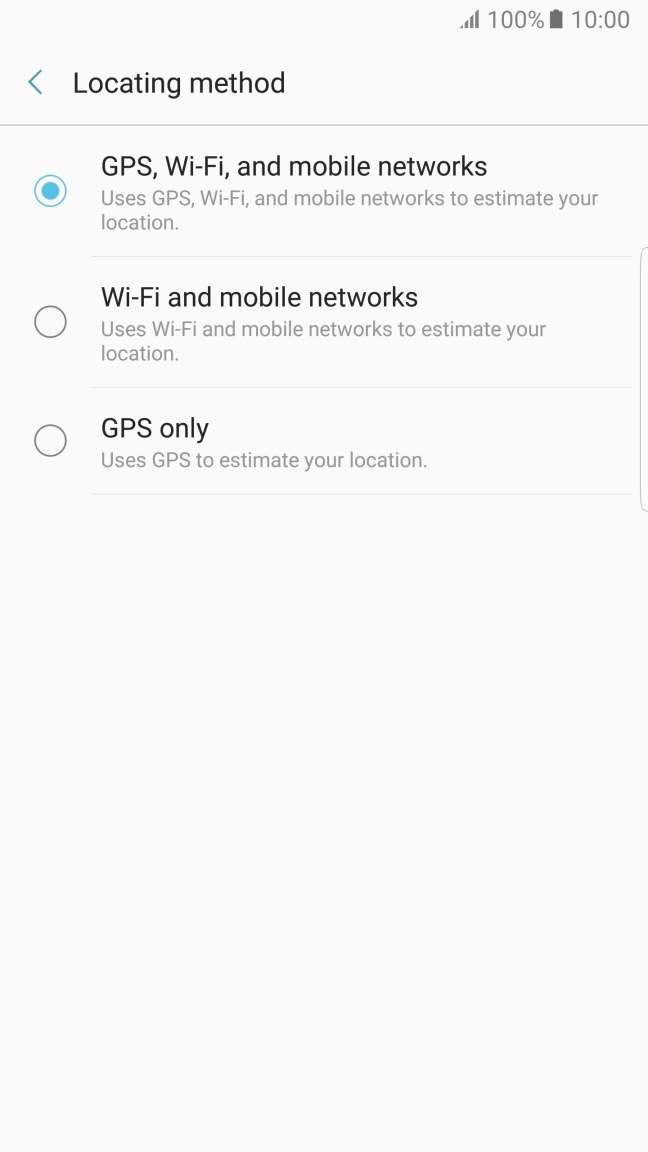 If you select GPS, Wi-Fi, and mobile networks, your phone can find your exact position using the GPS satellites, the mobile network and nearby Wi-Fi networks. Satellite-based GPS requires a clear view of the sky.
