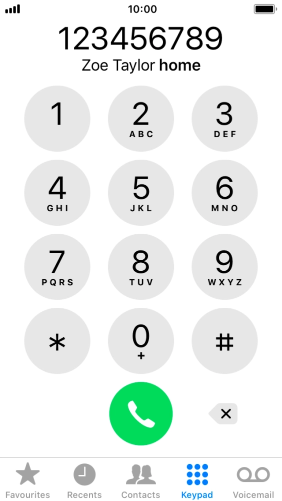 Key in the required number and press the call icon.