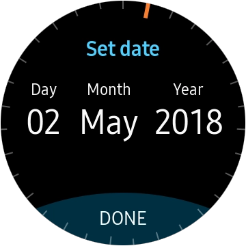 Turn the Rotating bezel right or left to set the required date.