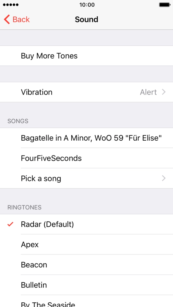 Press the required alarm tones to hear them.