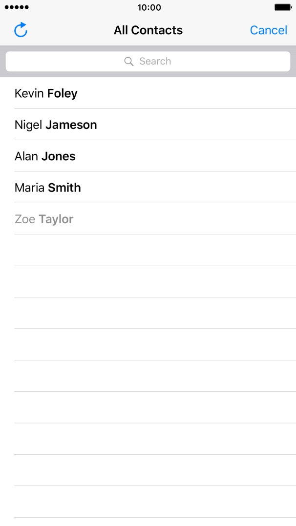 Press the required contact.